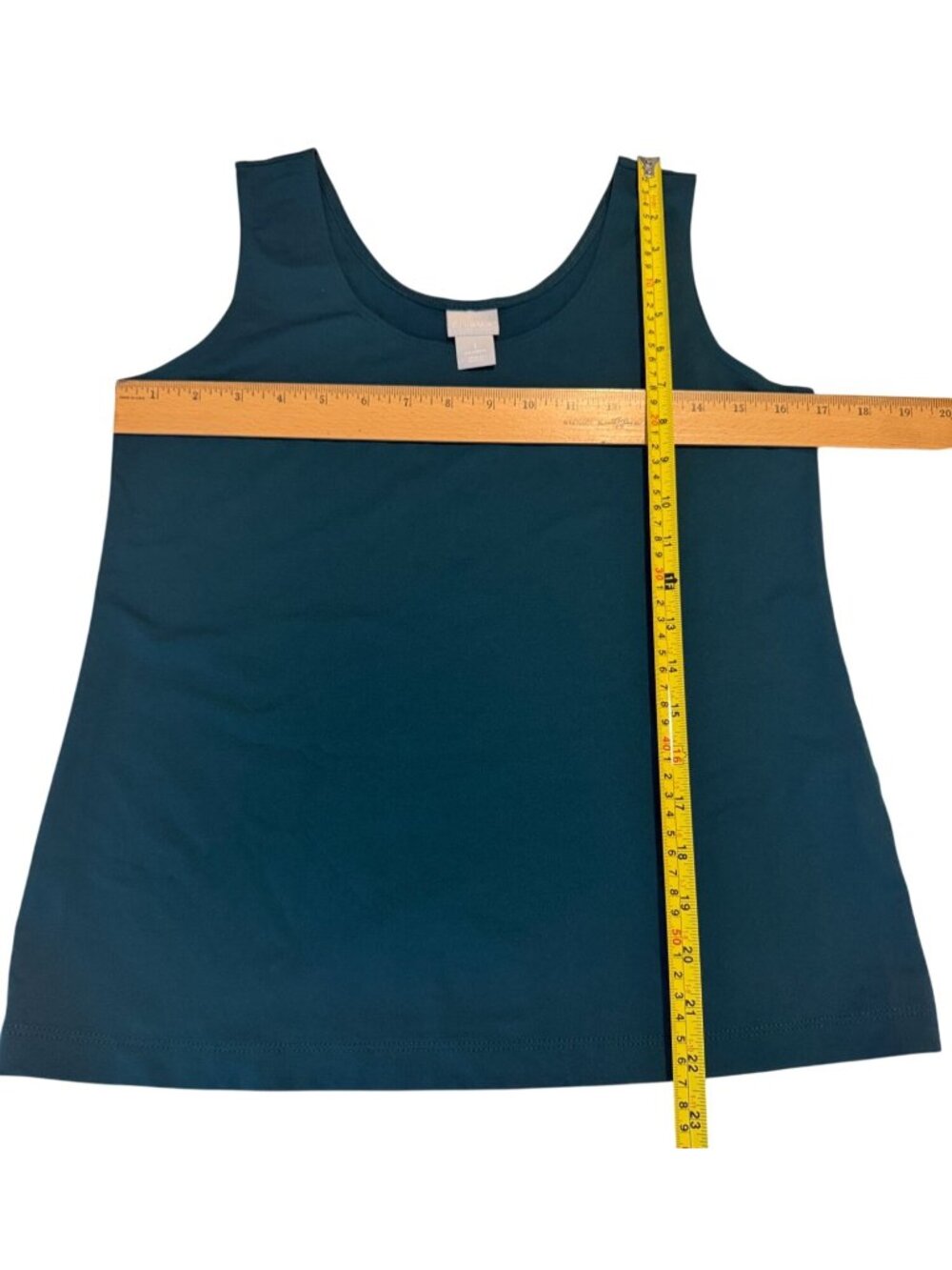 Chico's Hunter Green Wide Strap Stretch Business Traveler Tank Size Medium - Picture 6 of 6